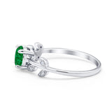 Art Deco Wedding Ring Dainty Round Simulated Cubic Zirconia 925 Sterling Silver