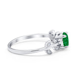 Art Deco Wedding Ring Dainty Round Simulated Cubic Zirconia 925 Sterling Silver
