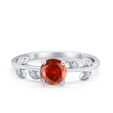 Art Deco Wedding Ring Dainty Round Simulated Cubic Zirconia 925 Sterling Silver