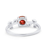 Art Deco Wedding Ring Dainty Round Simulated Cubic Zirconia 925 Sterling Silver