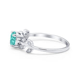 Art Deco Wedding Ring Dainty Round Simulated Cubic Zirconia 925 Sterling Silver