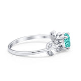 Art Deco Wedding Ring Dainty Round Simulated Cubic Zirconia 925 Sterling Silver