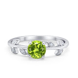 Art Deco Wedding Ring Dainty Round Simulated Cubic Zirconia 925 Sterling Silver