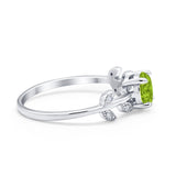 Art Deco Wedding Ring Dainty Round Simulated Cubic Zirconia 925 Sterling Silver