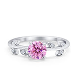 Art Deco Wedding Ring Dainty Round Simulated Cubic Zirconia 925 Sterling Silver