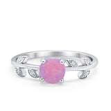 Art Deco Wedding Ring Dainty Round Simulated Cubic Zirconia 925 Sterling Silver