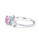 Art Deco Wedding Ring Dainty Round Simulated Cubic Zirconia 925 Sterling Silver