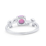 Art Deco Wedding Ring Dainty Round Simulated Cubic Zirconia 925 Sterling Silver