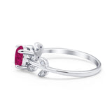 Art Deco Wedding Ring Dainty Round Simulated Cubic Zirconia 925 Sterling Silver