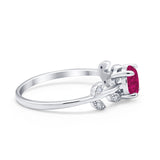 Art Deco Wedding Ring Dainty Round Simulated Cubic Zirconia 925 Sterling Silver