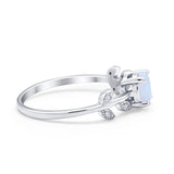 Art Deco Wedding Ring Dainty Round Simulated Cubic Zirconia 925 Sterling Silver