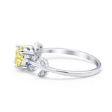 Art Deco Wedding Ring Dainty Round Simulated Cubic Zirconia 925 Sterling Silver