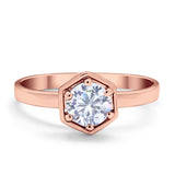 Solitaire Claw Prong Wedding Ring Simulated Cubic Zirconia 925 Sterling Silver
