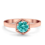 Solitaire Claw Prong Wedding Ring Simulated Cubic Zirconia 925 Sterling Silver