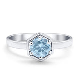 Solitaire Claw Prong Wedding Ring Simulated Cubic Zirconia 925 Sterling Silver