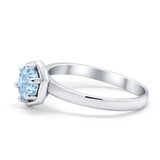 Solitaire Claw Prong Wedding Ring Simulated Cubic Zirconia 925 Sterling Silver