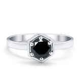 Solitaire Claw Prong Wedding Ring Simulated Cubic Zirconia 925 Sterling Silver