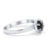 Solitaire Claw Prong Wedding Ring Simulated Cubic Zirconia 925 Sterling Silver