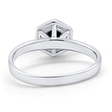 Solitaire Claw Prong Wedding Ring Simulated Cubic Zirconia 925 Sterling Silver