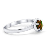 Solitaire Claw Prong Wedding Ring Simulated Cubic Zirconia 925 Sterling Silver