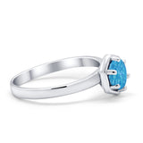 Solitaire Claw Prong Wedding Ring Simulated Cubic Zirconia 925 Sterling Silver