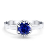 Solitaire Claw Prong Wedding Ring Simulated Cubic Zirconia 925 Sterling Silver