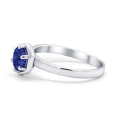 Solitaire Claw Prong Wedding Ring Simulated Cubic Zirconia 925 Sterling Silver