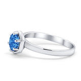 Solitaire Claw Prong Wedding Ring Simulated Cubic Zirconia 925 Sterling Silver