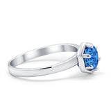 Solitaire Claw Prong Wedding Ring Simulated Cubic Zirconia 925 Sterling Silver