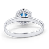 Solitaire Claw Prong Wedding Ring Simulated Cubic Zirconia 925 Sterling Silver