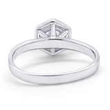 Solitaire Claw Prong Wedding Ring Simulated Cubic Zirconia 925 Sterling Silver