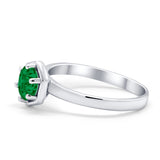 Solitaire Claw Prong Wedding Ring Simulated Cubic Zirconia 925 Sterling Silver