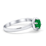 Solitaire Claw Prong Wedding Ring Simulated Cubic Zirconia 925 Sterling Silver