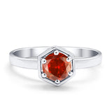 Solitaire Claw Prong Wedding Ring Simulated Cubic Zirconia 925 Sterling Silver