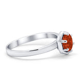 Solitaire Claw Prong Wedding Ring Simulated Cubic Zirconia 925 Sterling Silver
