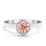 Solitaire Claw Prong Wedding Ring Simulated Cubic Zirconia 925 Sterling Silver