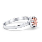 Solitaire Claw Prong Wedding Ring Simulated Cubic Zirconia 925 Sterling Silver