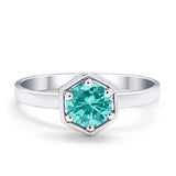 Solitaire Claw Prong Wedding Ring Simulated Cubic Zirconia 925 Sterling Silver