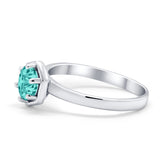 Solitaire Claw Prong Wedding Ring Simulated Cubic Zirconia 925 Sterling Silver