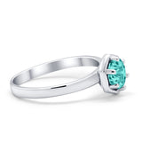 Solitaire Claw Prong Wedding Ring Simulated Cubic Zirconia 925 Sterling Silver