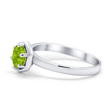 Solitaire Claw Prong Wedding Ring Simulated Cubic Zirconia 925 Sterling Silver
