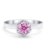 Solitaire Claw Prong Wedding Ring Simulated Cubic Zirconia 925 Sterling Silver