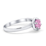 Solitaire Claw Prong Wedding Ring Simulated Cubic Zirconia 925 Sterling Silver