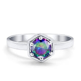 Solitaire Claw Prong Wedding Ring Simulated Cubic Zirconia 925 Sterling Silver