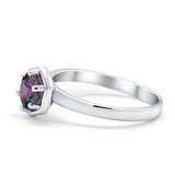 Solitaire Claw Prong Wedding Ring Simulated Cubic Zirconia 925 Sterling Silver