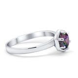 Solitaire Claw Prong Wedding Ring Simulated Cubic Zirconia 925 Sterling Silver