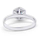 Solitaire Claw Prong Wedding Ring Simulated Cubic Zirconia 925 Sterling Silver