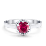 Solitaire Claw Prong Wedding Ring Simulated Cubic Zirconia 925 Sterling Silver