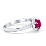 Solitaire Claw Prong Wedding Ring Simulated Cubic Zirconia 925 Sterling Silver