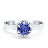 Solitaire Claw Prong Wedding Ring Simulated Cubic Zirconia 925 Sterling Silver